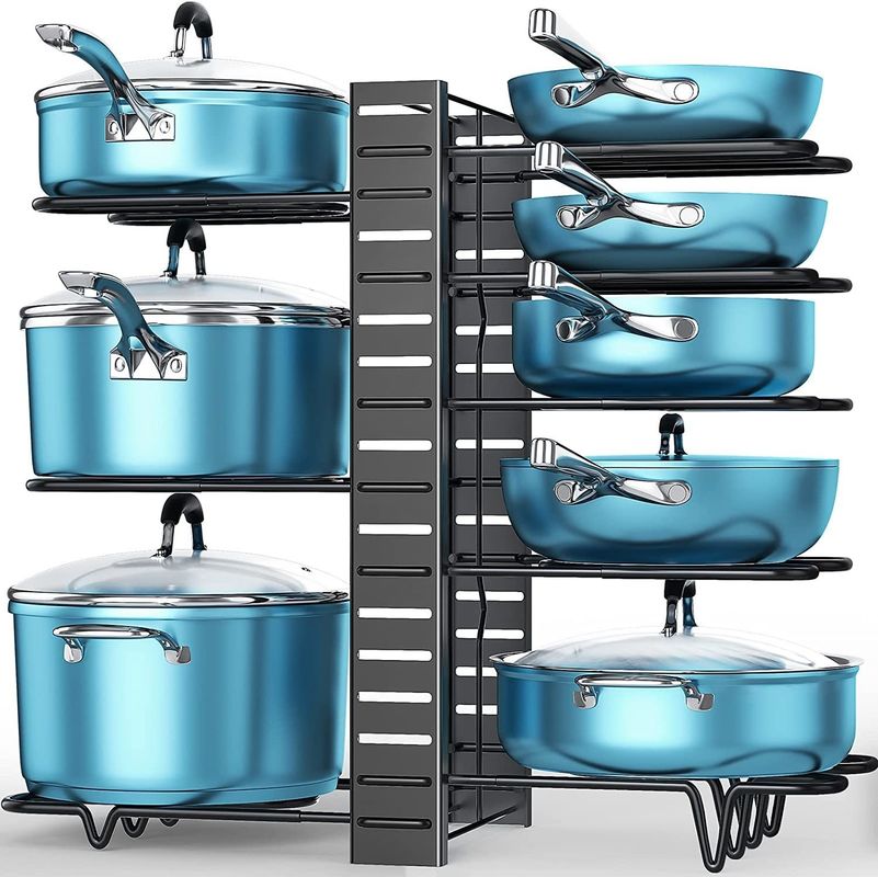 Verstelbare keukenkas pot en pan organisator 8 tier rack met 3 DIY methoden