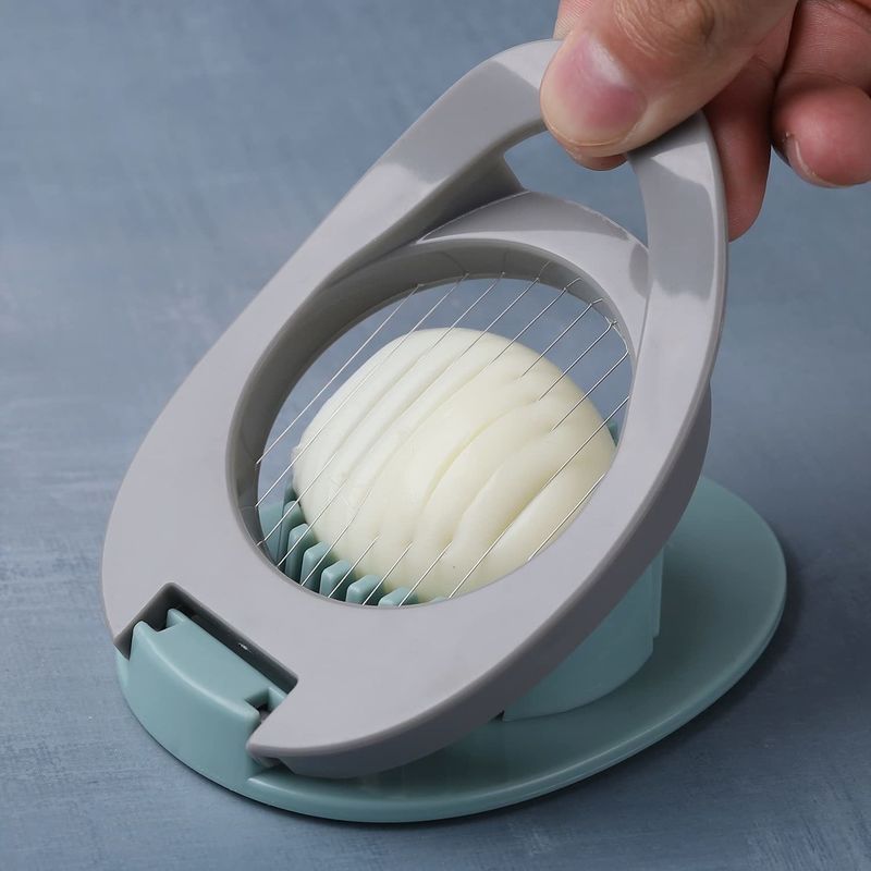 Roestvrijstalen ei snijmachine voor gekookte eieren handmatige ei snijdraad 12*8,3*3,2cm
