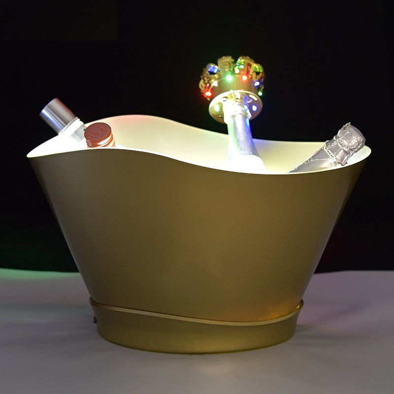 Custom logo ijs emmer 12L verlichting partij helder bier champagne led wijnfles koeler