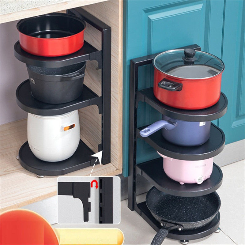 3 lagen pot en pan organisator voor het vasthouden van keukenapparaat Custom metalen pot rek