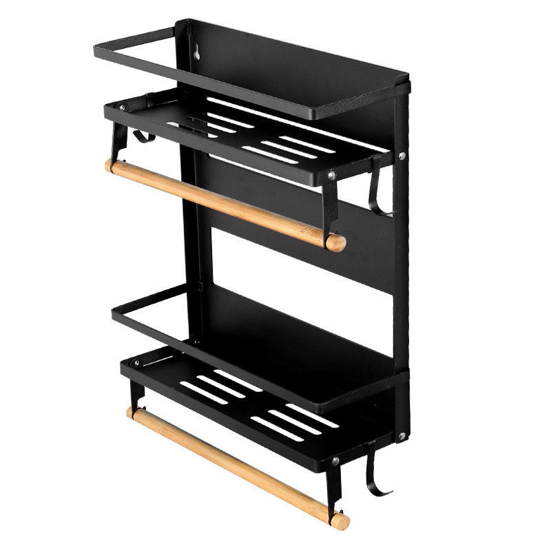 4 Tier Magnetische koelkastorganisator voor Keukenpapier Handdoekhouder 5 Haakjes en 2.6KG Capaciteit