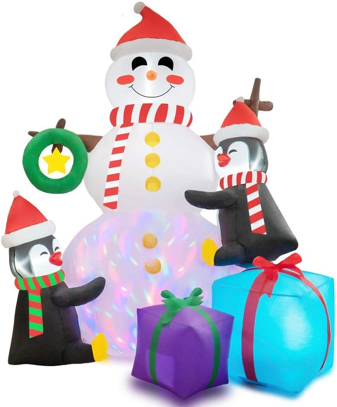 Feest- en kerstversiering LED-lampen opblaasbare kerstman met aangepast logo