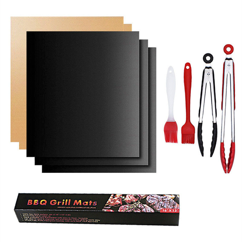 Non Stick BBQ Grill Mat Baking Mat Brandbestendig Houtskool Glasvezel Eieren gereedschap voor het koken