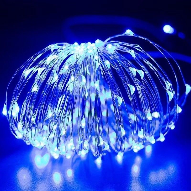 7/22/32m Waterdicht LED Zonne-koperdraad Kerstboomverlichting met PVC-materiaal Warm